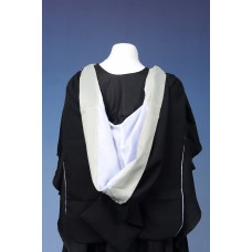 Full Shape Black Hood With White Lining, Edged in Cream